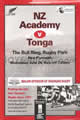 New Zealand Academy v Tonga 1998 rugby  Programme
